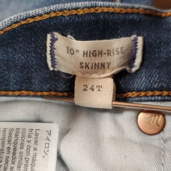 Madewell 10” High‎ Rise Skinny Blue Jeans Size 24" Tall - Picture 9 of 13
